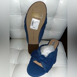 Saks Blue Flat Sandal Chic Stylish